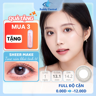   1 CẶP-2 CHIẾC  Lens SEED 1 ngày màu Sheer Make full dãy độ từ 0 đến -12 độ - Buddy Central 