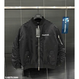 Áo bomber gió Dsquared2 trần bông thêu chữ trước sau thiết kế hot trend Nam Nữ New 2025