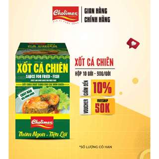  Hộp Xốt Cá Chiên Cholimex 90g  10 Gói Hộp  – Gia Vị Nấu Ăn Tiện Lợi – Rưới Cá Chiên Thơm Ngon Đậm Đà 