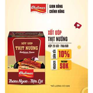 Hộp Xốt Ướp Thịt Nướng Cholimex 70g (20 Gói/Hộp) – Gia Vị Tẩm Ướp Thịt Ngon Đậm Đà, Tiện Lợi Nấu Ăn