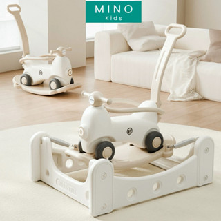 Ngựa bập bênh đa năng cho bé có tay đẩy và đai an toàn kết hợp thú nhún cho bé