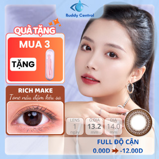 (1 CẶP-2 CHIẾC) Lens SEED 1 ngày màu Rich Make full dãy độ từ 0 đến -12 độ - Buddy