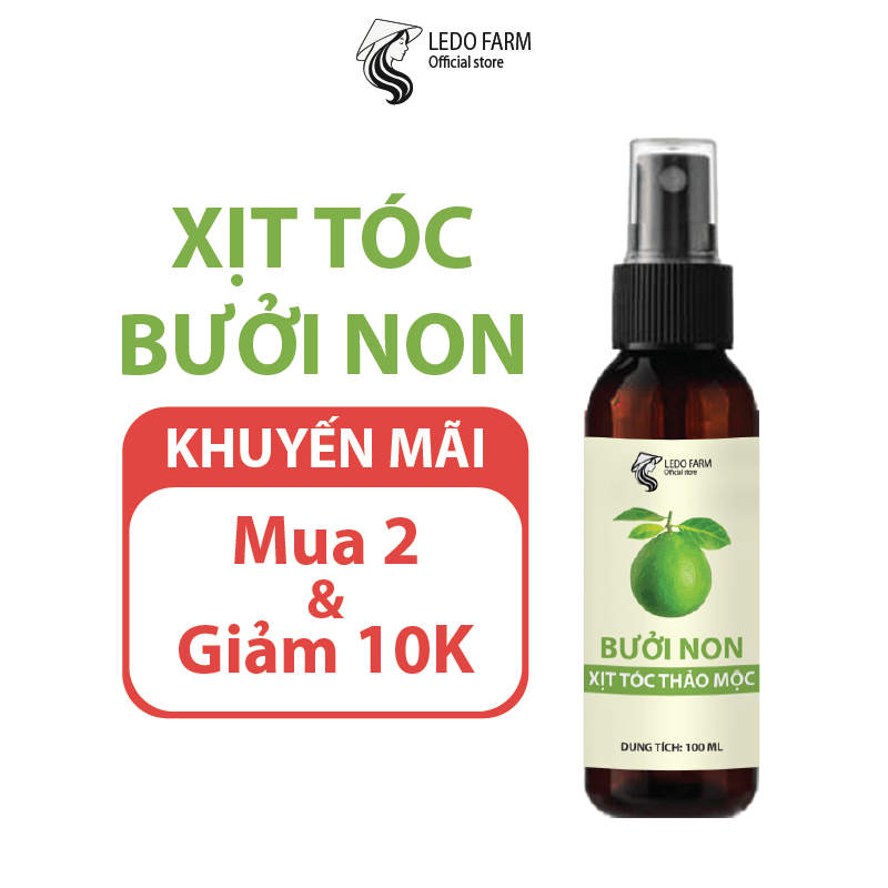 Xịt Mọc Tóc Bưởi Non Giúp Dưỡng Tóc, Kích Mọc Tóc, Thơm Tóc Ledo Farm 100ml