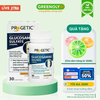  Viên uống bổ sung Glucosamine Sulfate 1500mg Progetic Hỗ Trợ Sức Khỏe Xương Khớp Hộp 30 viên 