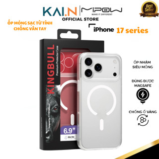   Iphone 17  Ốp Lưng Nhám Siêu Mỏng Sạc Không Dây Magnetic Mipow Kingbull Super Slim Case Chống Vân Tay 