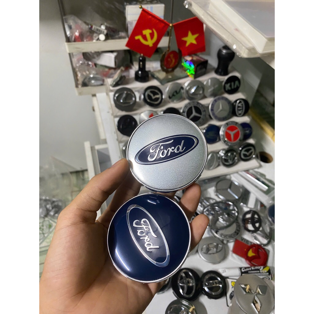 Logo chụp mầm ford everet ranger, ốp lazang bánh xe ô tô cao cấp Ford 68mm: Đường kính 68mm