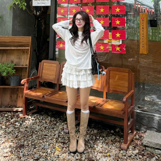   ẢNH OLDSCHOOL  Chân váy ngắn kiểu nữ ren mềm có lót trong SANA SKIRT 