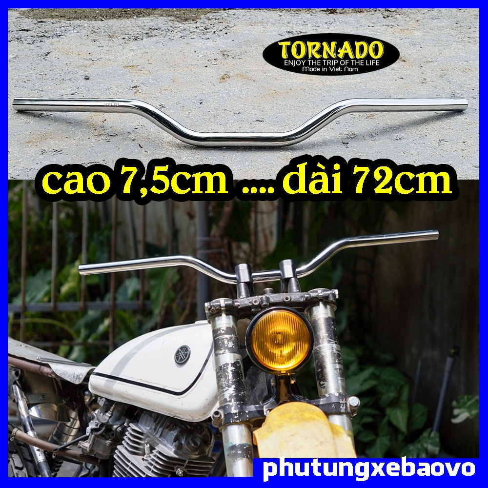 Ghi đông TORNADO R1 phong cách tracker , scrambler (22mm)