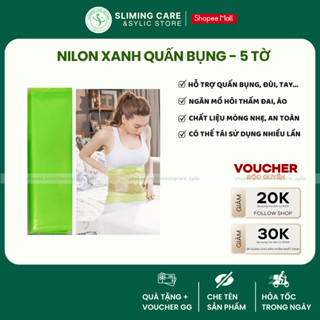  Màng cuộn nilon xanh quấn ủ bụng thải mỡ an toàn và tái sử dụng được - Xấp 5 tờ 