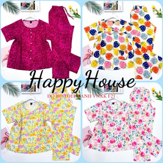 Bộ Lanh Mặc Nhà, Đồ Tole Nữ Quần Dài Có Tay Phối Cổ Sen VNXK 45-75kg, Chất Tole Lanh Loại 1 Cao Cấp - Happyhouse93