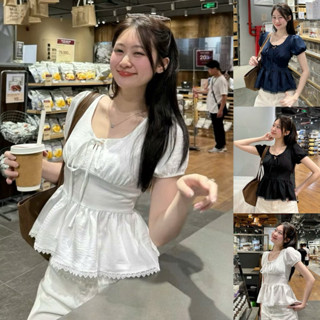  ÁO KIỂU BABYDOLL BUỘC DÂY BO EO TAY PHỒNG SIÊU XINH NHƯ CÔNG CHÚA AY68 