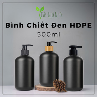  Chai Đựng Dầu Gội Sữa Tắm Bình Chiết Màu Đen Dung Tích 500ml - Cây Gió Nhỏ 