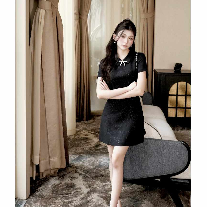 Váy chữ A tiểu thư phối nhũ Misty dress (tặng ghim nơ đá) - SWEETEA | BigBuy360 - bigbuy360.vn