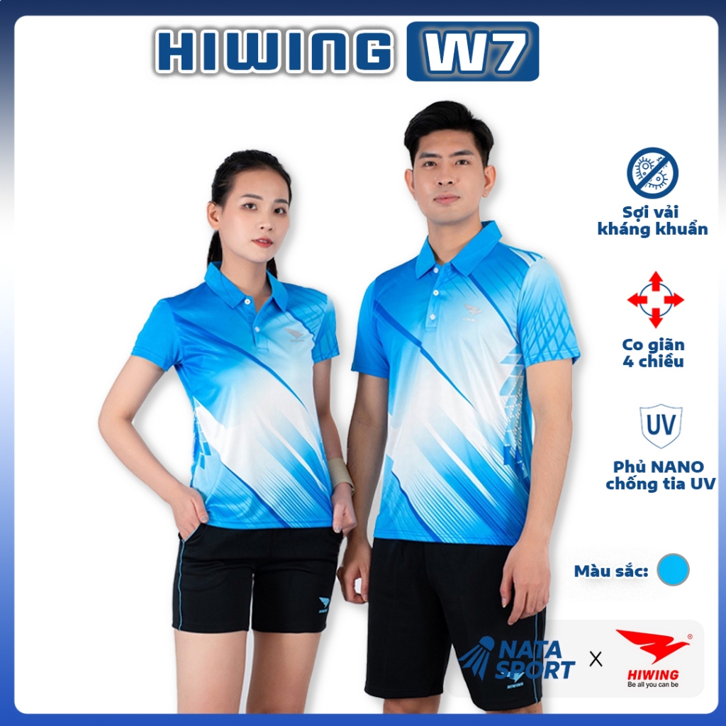 Áo thể thao Nam Nữ Hiwing W7 - Áo cầu lông, pickleball, bóng chuyền, bóng bàn