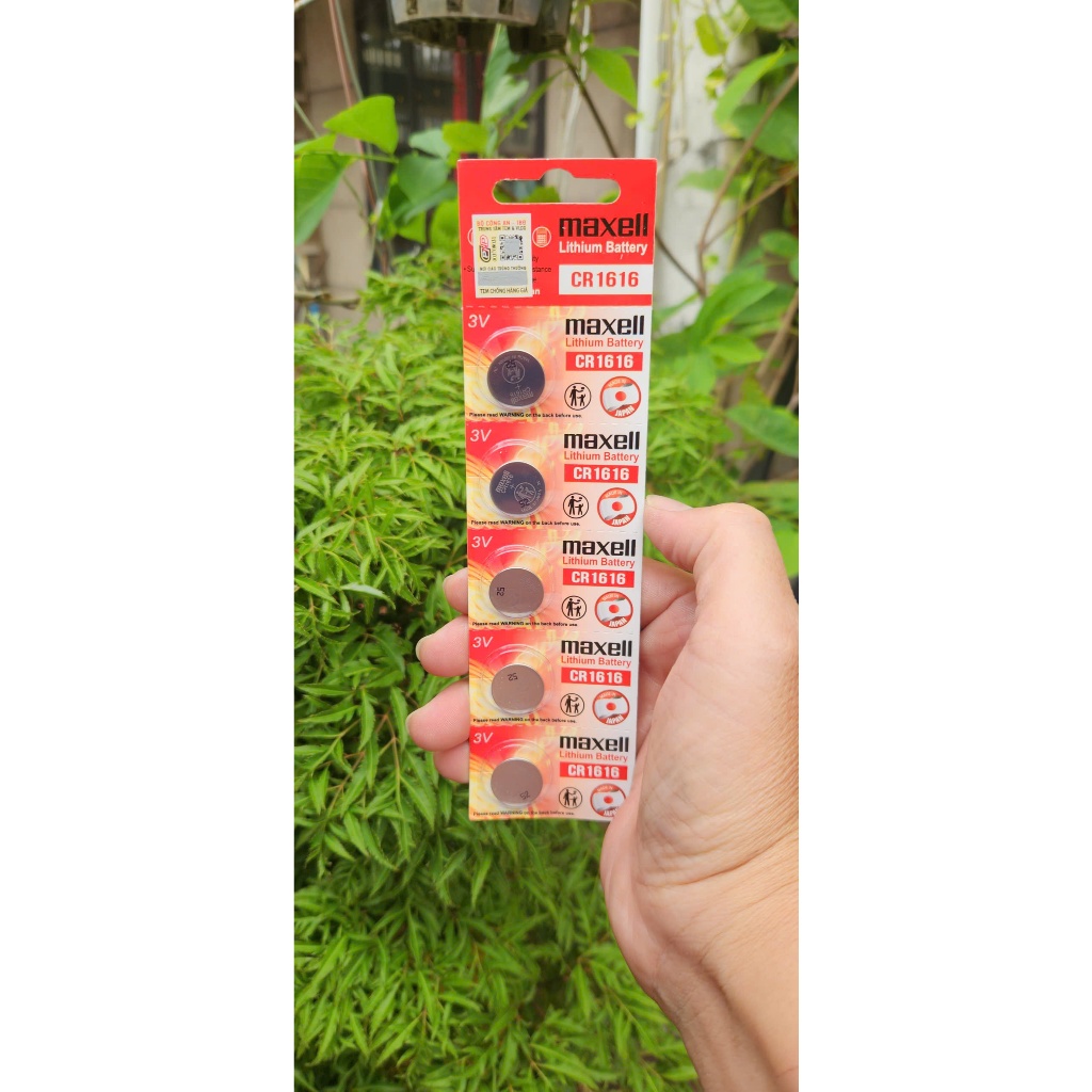 Vỉ 5 viên pin CR1616 / CR 1616 3V Maxell Lithium - Made in Japan
