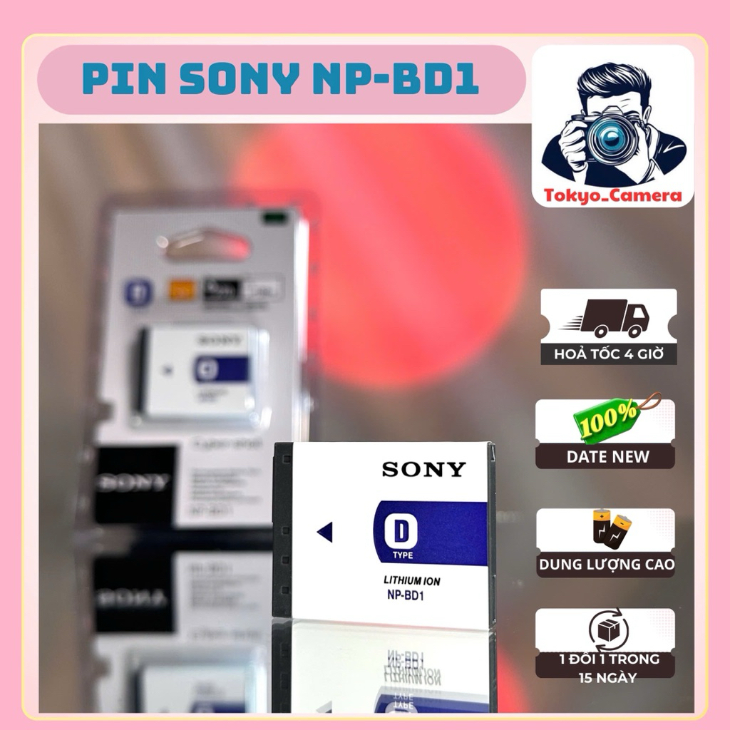 Pin Sony NP-BD1 dùng cho DSC-T2, DSC-T70, DSC-T75, DSC-T77, DSC-T90, DSC-T200, DSC-T300, DSC-T500, D