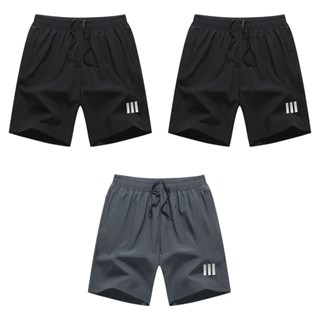  COMBO 3 Quần Short Thể Thao Nam – 3 Sọc Vải Gió Co Giãn 4 Chiều Logo Phản Quang Có Túi Khóa 