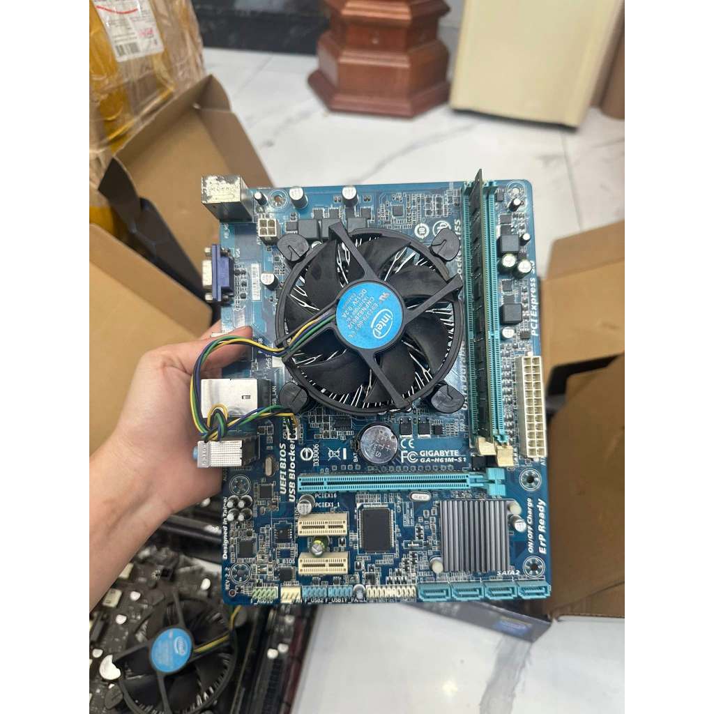 Combo Main Gigabyte H61 + Chíp G + Ram 4G