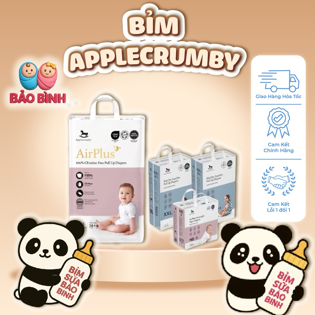 ￼[ CHÍNH HÃNG ][BỈM APPLECRUMBY SLIM NGÀY + OVERNIGHT ĐÊM] BỈM DÁN/QUẦN DÁN SIZE NB-XXL
