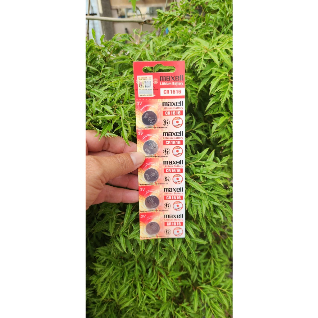 Vỉ 5 viên pin CR1616 / CR 1616 Maxell Lithium 3V - Made In Japan