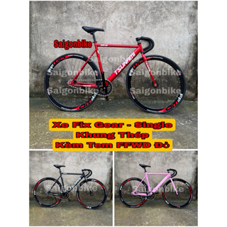  Xe Đạp Fix Gear Và Single Tsunami Bản Khung Thép Kèm Tem FFWD - Kèm Phanh Tay - Đồ Lắp - Dây Strap 