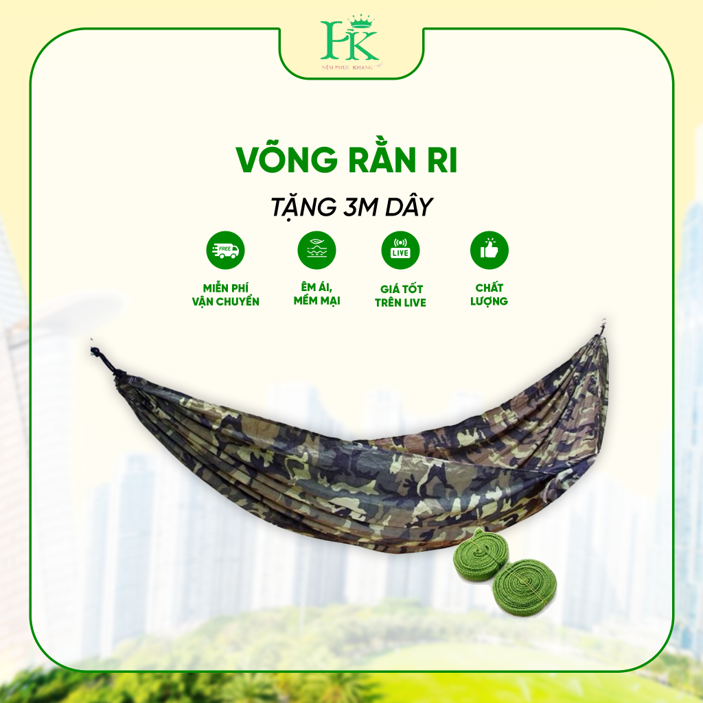 Võng rằn ri tặng 3m dây