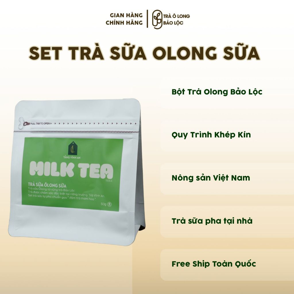 Set Trà Sữa Olong Sữa Pha Tiện Lợi - Trà Sữa Pha Tại Nhà - 10 ly Trà Sữa -