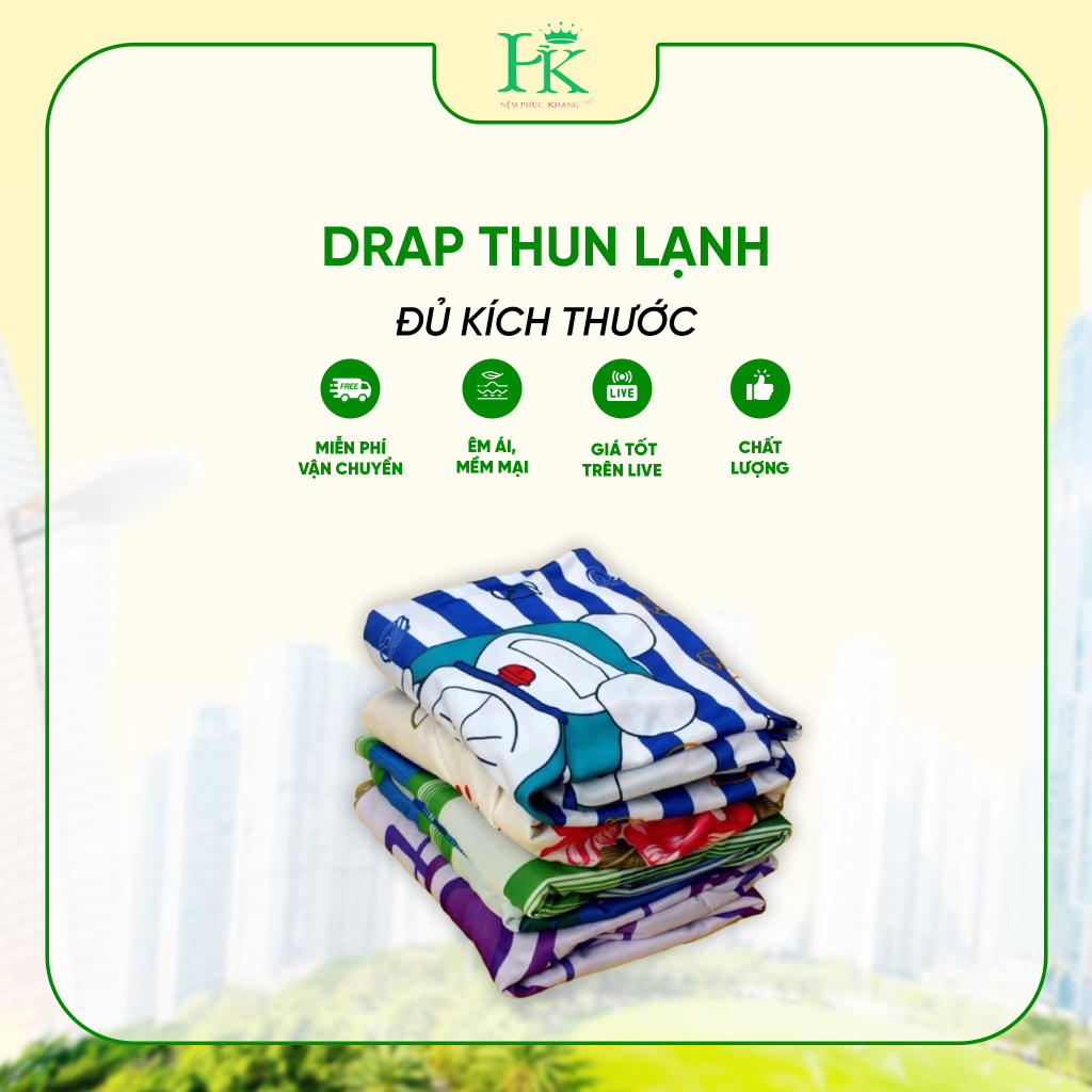 Drap thun lạnh 80cm x 2m vs 1m x 2m