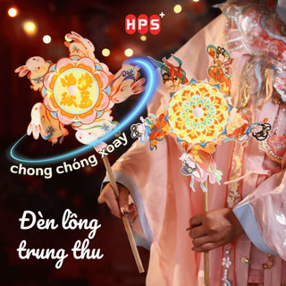 (SẴN) Đèn Lồng Trung Thu Chong Chóng Xoay 360 Độ Phát Sáng HPS, Lồng Đèn Trung Thu Nhiều Mẫu Dễ Thương Cho Bé