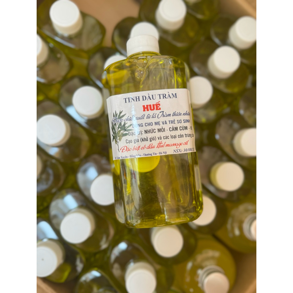 Tinh dầu Tràm Huế chai to 500ml cực tốt dùng tắm và bôi cho trẻ em