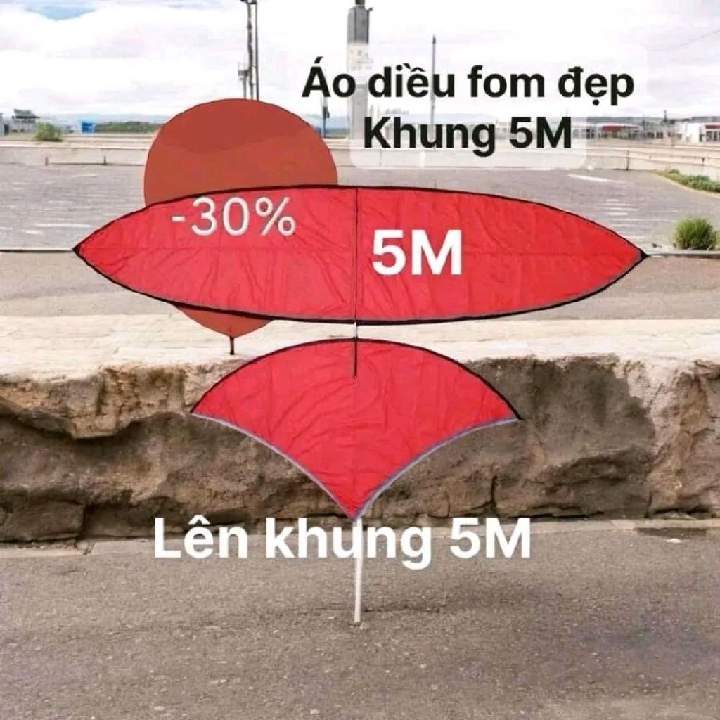 áo diều lên khung  5m 5,5m 6m