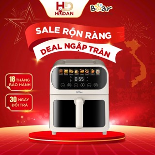 Nồi chiên không dầu Bear AF-4H15J 6L Tiếng Việt bảo hành 18 tháng,  Vật Liệu Kim Loại Cao Cấp