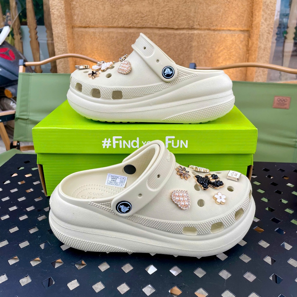 ( Full Box) Dép Sục EVA Đế Cao 7cm Chống Trơn Trượt Tốt, Kèm Bộ Sticker Sịn Như Hình