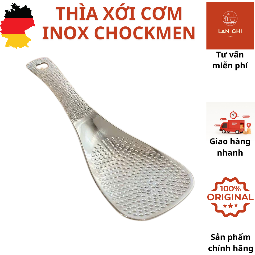 Muôi cơm CHOCKMEN, muôi cơm inox, muôi inox chống dính, muôi xới cơm chống dính, muôi xới cơm inox