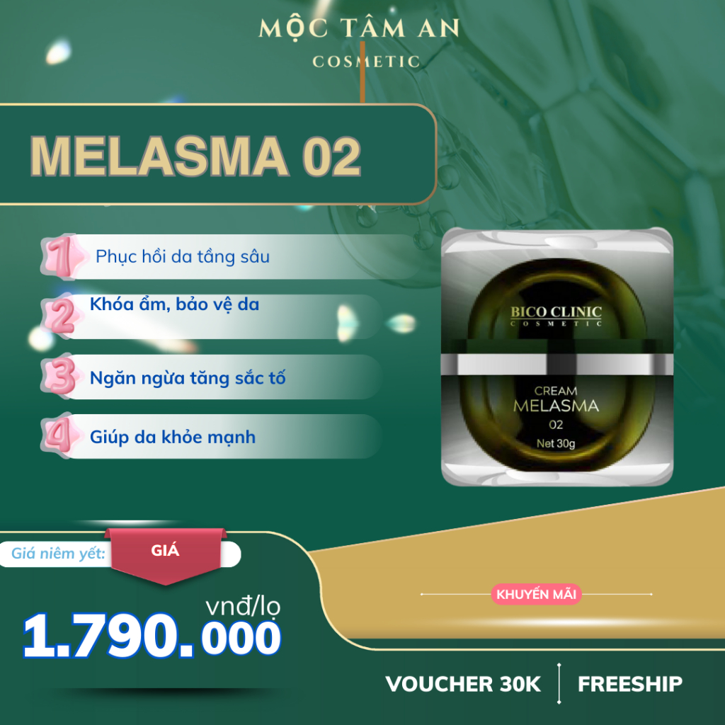 MELASMA SKIN 02 BICO – Kem Siêu Phục Hồi & Cấp Ẩm Tầng Sâu