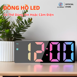 Đồng hồ LED để bàn ZH XIAOKE ó báo thức, hiển thị thời gian, nhiệt độ, cảm biến ánh sáng tự động Decor phòng