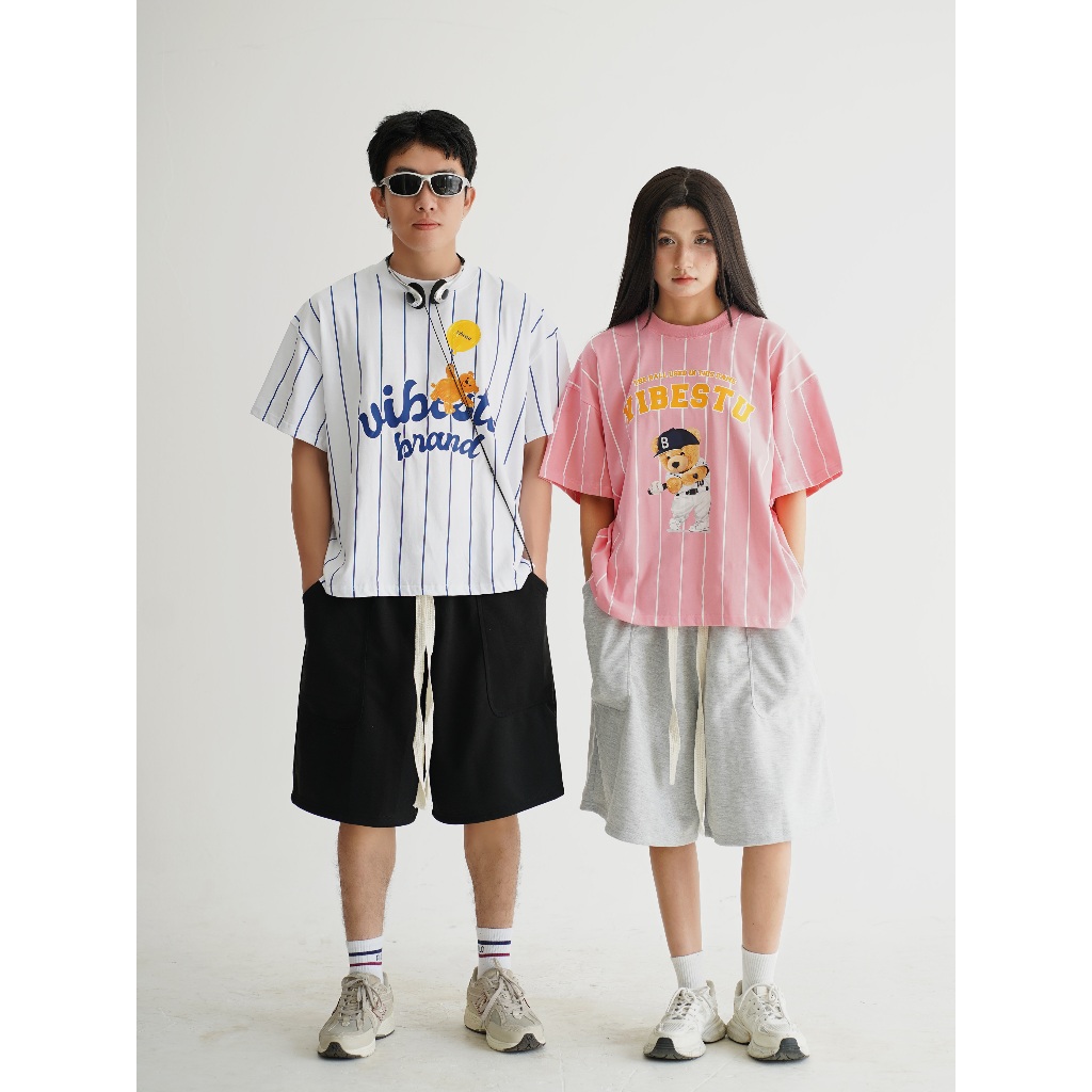 Áo Thun Sọc Local Brand VIBESTU " Gấu Vibestu" Form Big Boxy Unisex 250gsm Cotton | BigBuy360 - bigbuy360.vn
