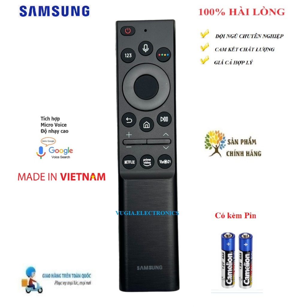 [HÀNG VIỆT NAM CHẤT LƯỢNG CAO] Điều khiển giọng nói TV Samsung Qled 2024 ((NÚT VieON)) THEO MÁY [XẢ KHO GIÁ SỐC]