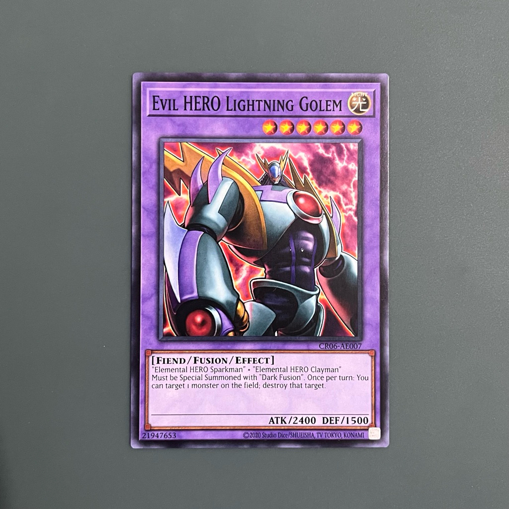 [Yugioh Sky Shop] 1 lá thẻ bài EVIL HERO LIGHTNING GOLEM - CR08-AE007 - Foil common - AE chính hãng
