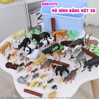 Bộ mô hình động vật 3D 58 chi tiết cho bé Nhựa ABS an toàn không mùi đồ chơi mô hình con vật 