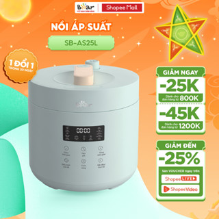 Nồi Áp Suất Điện Bear Đa Năng Thông Minh Tích Hợp Nhiều Chế Độ Nấu Hẹn Giờ Đến 24 Giờ An Toàn Cho Sức Khỏe SB-AS25L