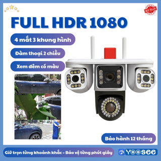 Camera giám sát ngoài trời 4 mắt W660 – Quay đêm có màu, chống nước, phát hiện chuyển động