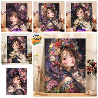  Bình Dương nhà máy-32*40 40*50-HY-căng khung-tranh số hóa -tô tranh số hoá-tranh tô màu theo số -tranh số hoá 