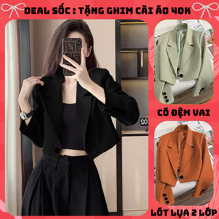 Áo blazer áo vest croptop áo khoác dáng ngắn form lửng dài tay cho nữ phong cách công sở cá tính thu đông ÁO COPTOP