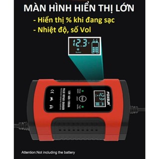  Bộ Máy sạc bình ắc quy tự động 12V 100AH FOXSUR cho ô tô xe máy bình khô ướt thông minh tự ngắt có khử sunfat CHÍNH HÃNG 
