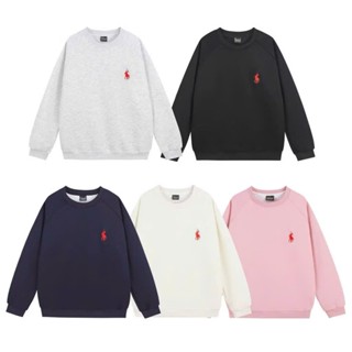 Áo Sweater Cổ Tròn Logo Thêu Ngựa Sắc Nét Cao Cấp LOVELLA Vải Nỉ 2 Da Form Rộng Unisex