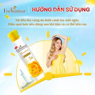 [PHIÊN BẢN MỚI] Xịt khử mùi Enchanteur khô thoáng 72 giờ, cảm giác tươi mát sảng khoái lâu dài 150ml