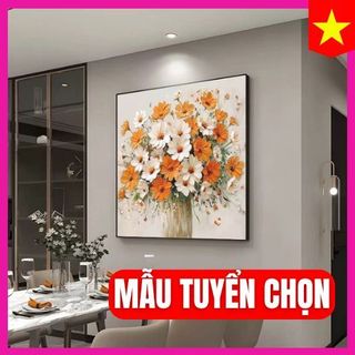  Tranh Hoa Lá Tĩnh Vật Lọ Hoa Vuông Nghệ Thuật Treo Tường Trang Trí Phòng Khách Phòng Ngủ - Tranh Decor Bàn Ăn Hiện Đại 