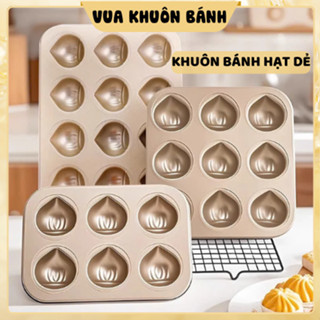  Khuôn bánh hạt dẻ thép carbon dày dặn chống dính cao cấp dễ vệ sinh bánh chín vàng đều đẹp mắt. 