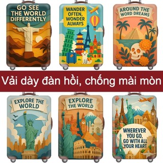  Túi bọc vali- Áo trùm vali EXPLORE THE WORLD cao cấp vải thun lạnh đàn hồi tốt chống trầy xước 
